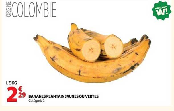 BANANES PLANTAIN JAUNES OU VERTES