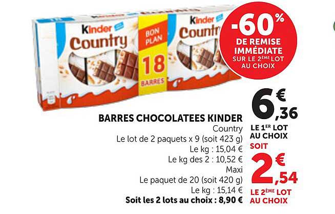 BARRES CHOCOLATEES KINDER