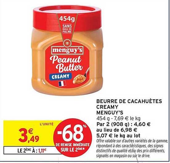 BEURRE DE CACAHUÈTES CREAMY MENGUY'S