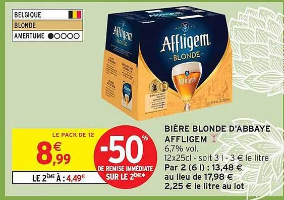 BIÈRE BLONDE D'ABBAYE AFFLIGEM