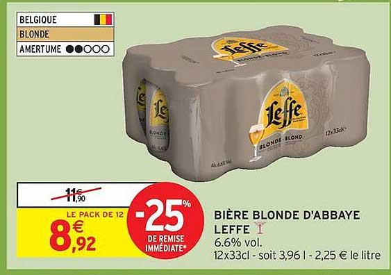 BIÈRE BLONDE D'ABBAYE LEFFE