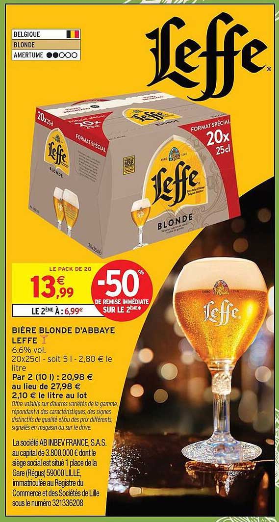 BIÈRE BLONDE D'ABBAYE LEFFE