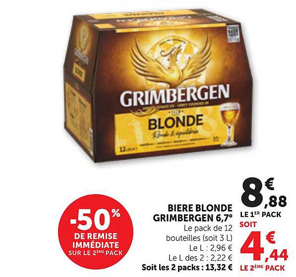 BIERE BLONDE GRIMBERGEN 6,7°
