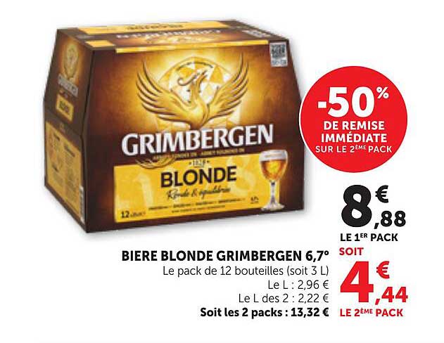 BIERE BLONDE GRIMBERGEN 6,7°