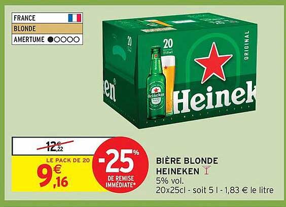 BIÈRE BLONDE HEINEKEN