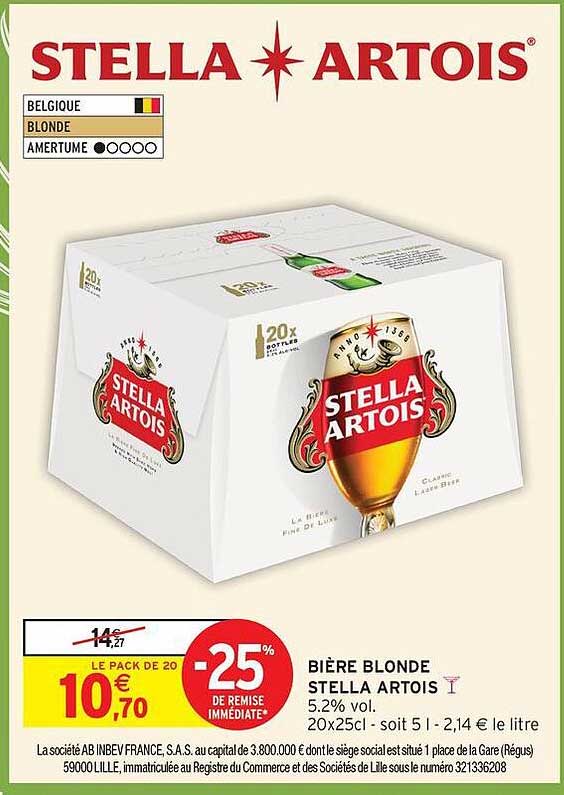 BIÈRE BLONDE STELLA ARTOIS
