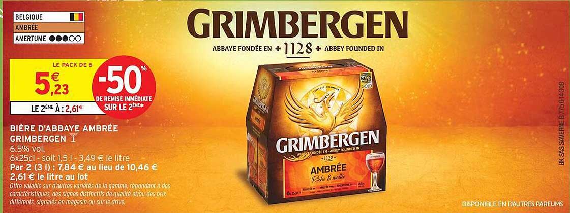 BIÈRE D'ABBAYE AMBRÉE GRIMBERGEN