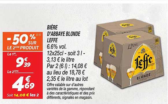 BIÈRE D'ABBAYE BLONDE LEFFE