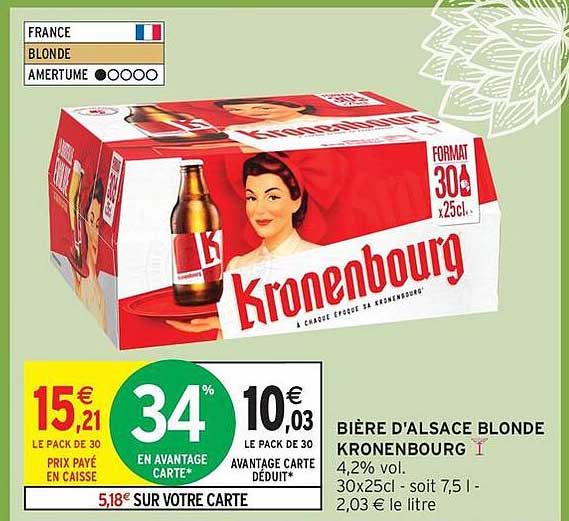 BIÈRE D'ALSACE BLONDE KRONENBOURG