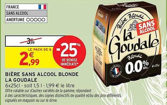 BIÈRE SANS ALCOOL BLONDE LA GOUDALE