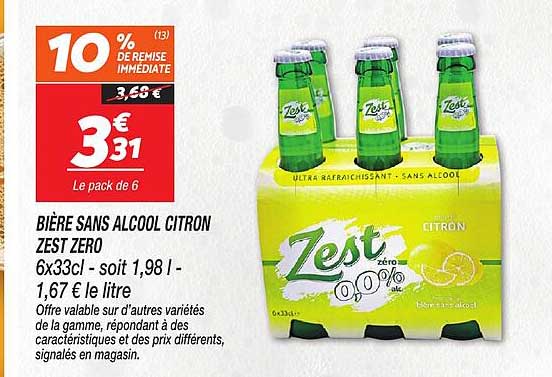 BIÈRE SANS ALCOOL CITRON ZEST ZERO