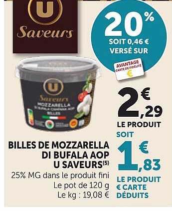 BILLES DE MOZARELLA DI BUFALA AOP U SAVEURS(5)