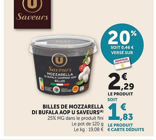BILLES DE MOZZARELLA DI BUFALA AOP U SAVEURS(4)