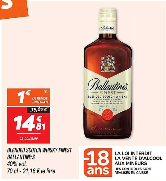 BLENDED SCOTCH WHISKY FINEST BALLANTINE'S
