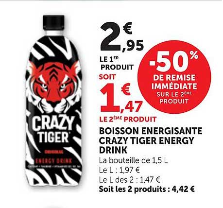 BOISSON ENERGISANTE CRAZY TIGER ENERGY DRINK