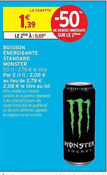 BOISSON ÉNERGISANTE STANDARD MONSTER