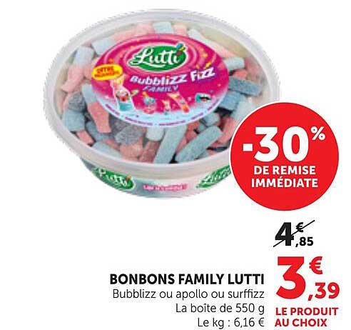 BONBONS FAMILY LUTTI Bubblizz ou apollo ou surffizz