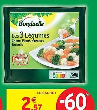 Bonduelle Les 3 Légumes Choux-Fleurs, Carottes, Brocolis