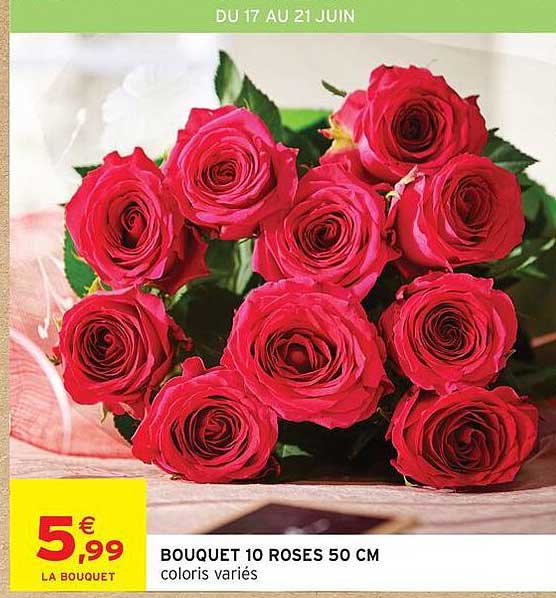 BOUQUET 10 ROSES 50 CM