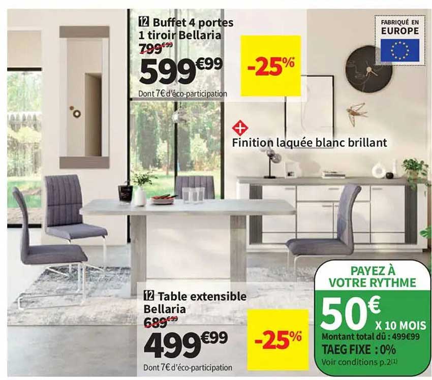 Buffet 4 portes 1 tiroir Bellaria