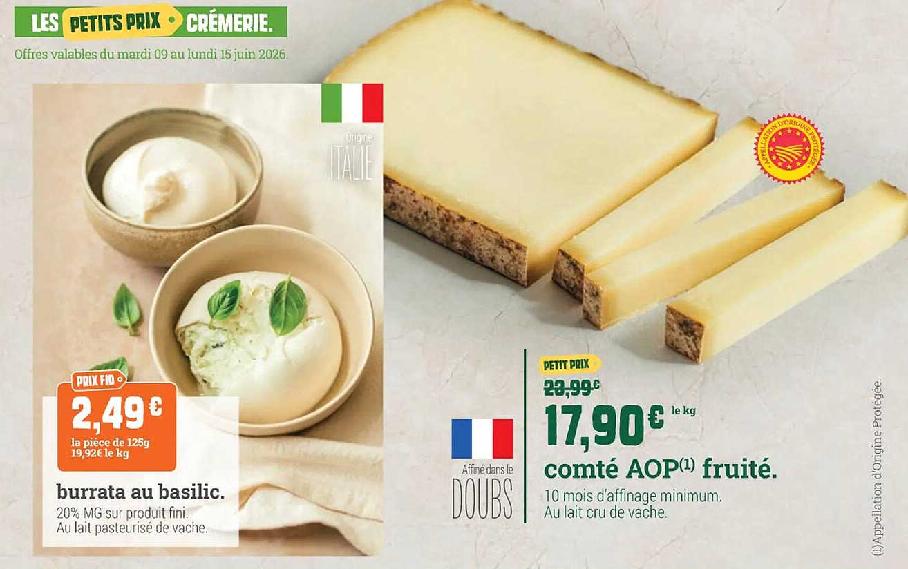 burrata au basilic.