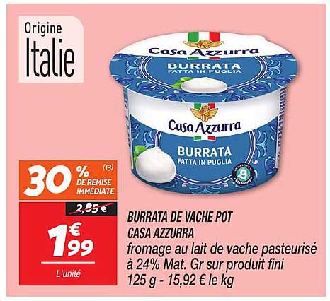 BURRATA DE VACHE POT CASA AZZURRA