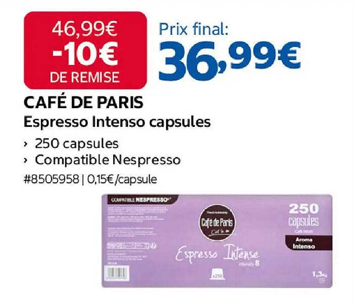 CAFÉ DE PARIS Espresso Intenso capsules