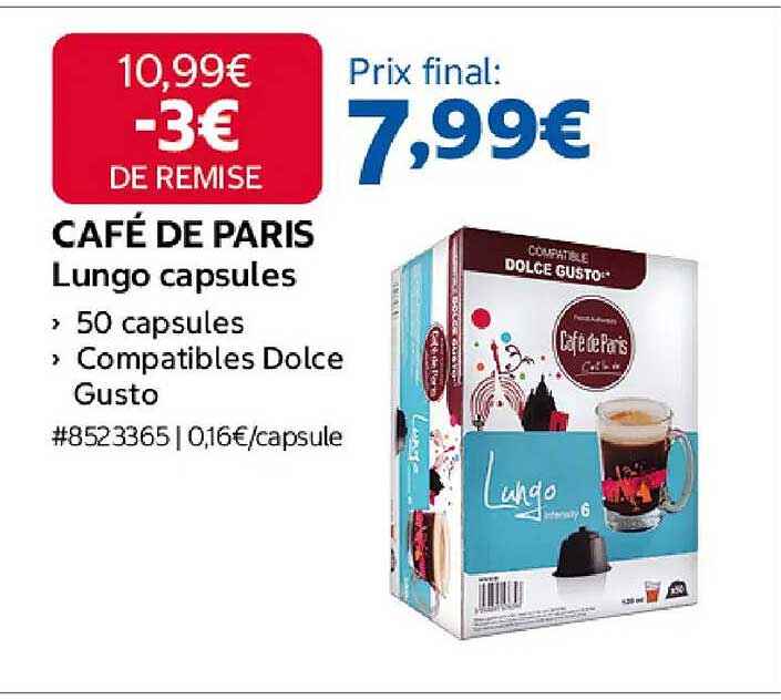CAFÉ DE PARIS Lungo capsules
