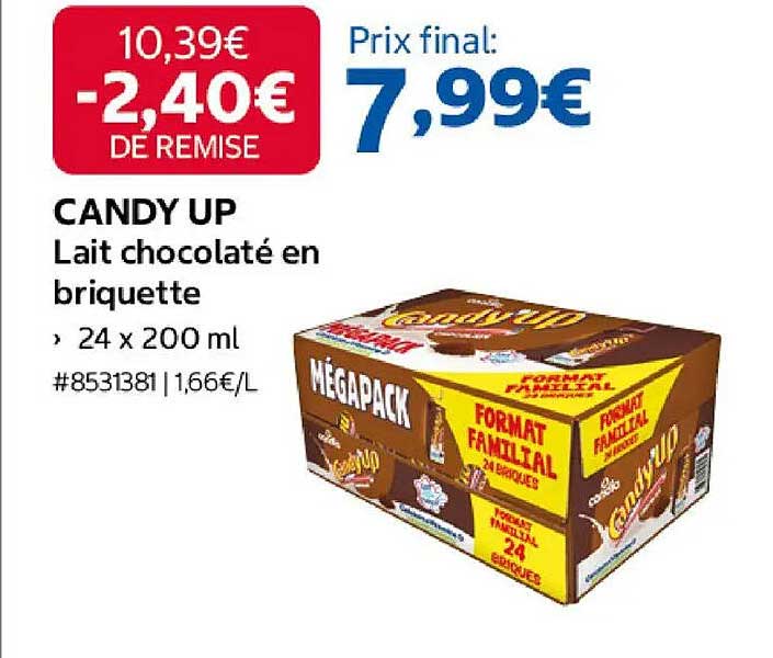 CANDY UP Lait chocolaté en briquette