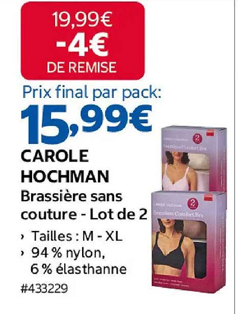 CAROLE HOCHMAN Brassière sans couture - Lot de 2