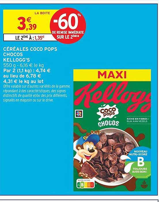 CÉRÉALES COCO POPS CHOCOS KELLOGG'S