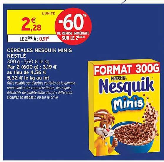 CÉRÉALES NESQUIK MINIS NESTLÉ