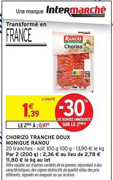 CHORIZO TRANCHE DOUX MONIQUE RANOU