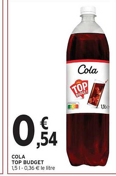 Cola Top Budget 1,5 l - 0,36 € le litre