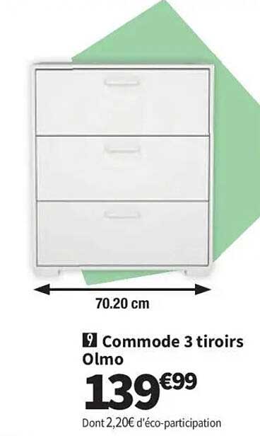 Commode 3 tiroirs Olmo