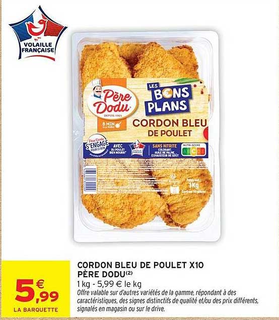 CORDON BLEU DE POULET X10 PÈRE DODU
