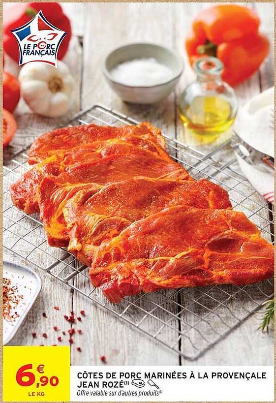 CÔTES DE PORC MARINÉES À LA PROVENÇALE JEAN ROZÉ