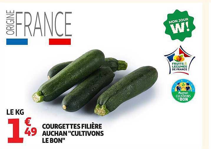 COURGETTES FILIÈRE AUCHAN "CULTIVONS LE BON"