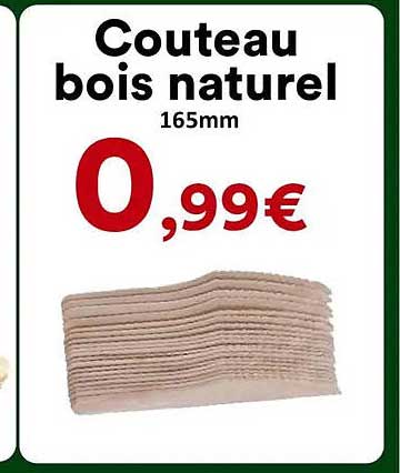 Couteau bois naturel 165mm