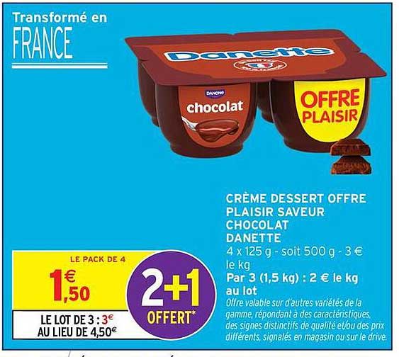 CRÈME DESSERT OFFRE PLAISIR SAVEUR CHOCOLAT DANETTE