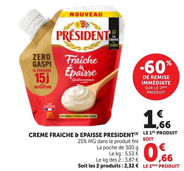 CREME FRAICHE & EPAISSE PRESIDENT