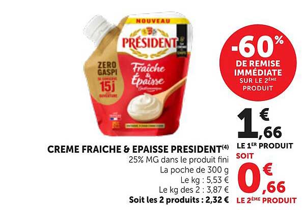 CREME FRAICHE & EPAISSE PRESIDENT