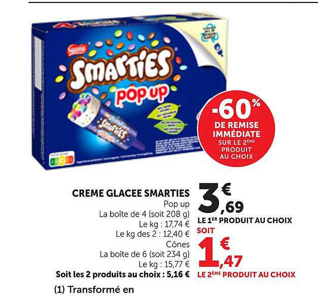 CREME GLACEE SMARTIES Pop up