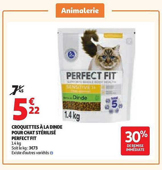 CROQUETTES À LA DINDE POUR CHAT STÉRILISÉ PERFECT FIT