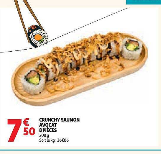 CRUNCHY SAUMON AVOCAT 8 PIECES