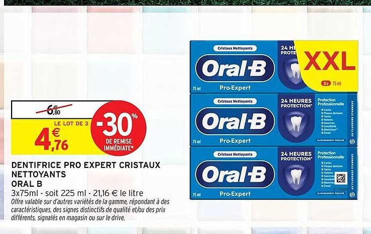 DENTIFRICE PRO EXPERT CRISTAUX NETTOYANTS ORAL B