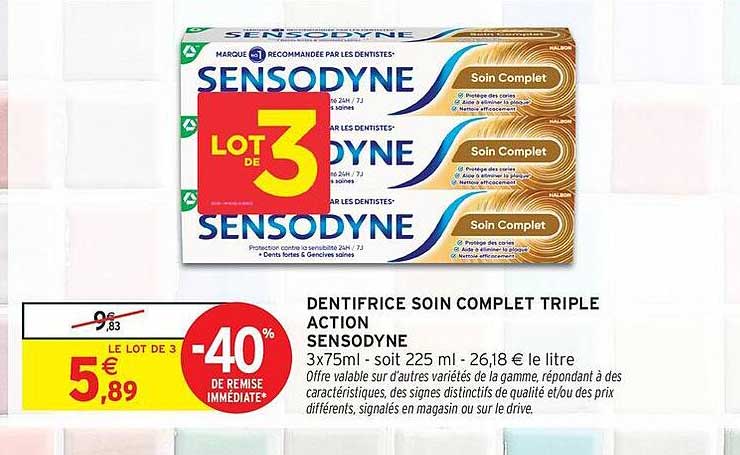 DENTIFRICE SOIN COMPLET TRIPLE ACTION SENSODYNE