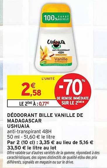 DÉODORANT BILLE VANILLE DE MADAGASCAR USHUAIA