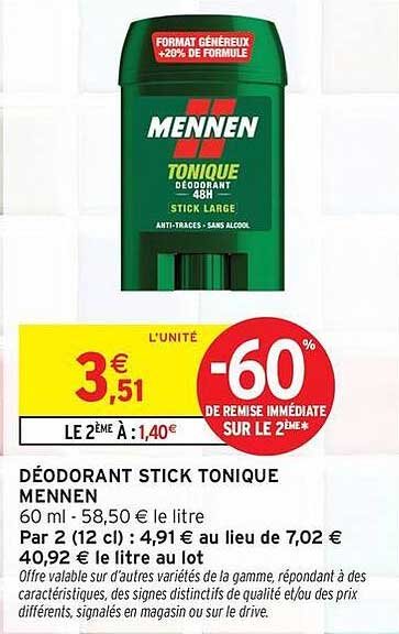 DÉODORANT STICK TONIQUE Mennen