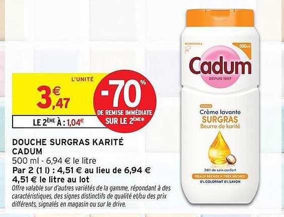 DOUCHE SURGRAS KARITÉ CADUM 500 ml